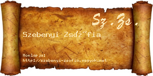 Szebenyi Zsófia névjegykártya