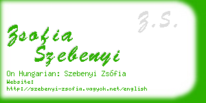 zsofia szebenyi business card